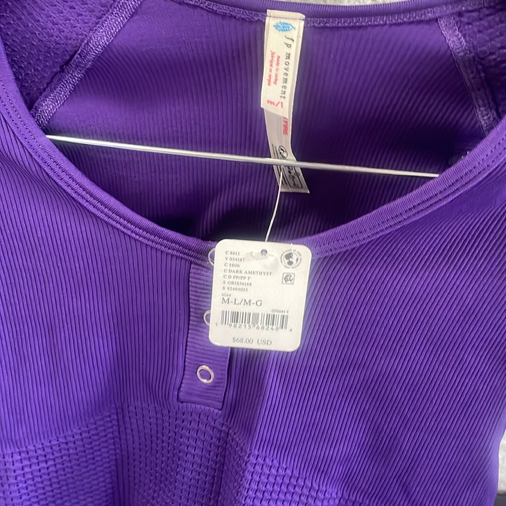 Free People X FP Movement Bail Out Layer in Dark Amethyst NWT - Picture 5 of 6